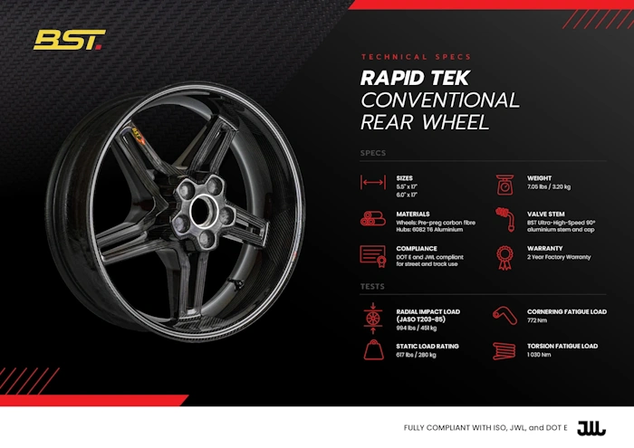 BST Rapid-TEK Rear Carbon Wheel Kawasaki ZX10R ZX10RR - Image 4
