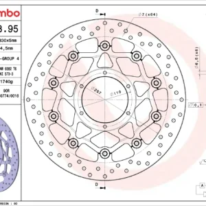 Brembo Racing Serie ORO Front Floating Rotor 330mm Honda Sportbike & Superbike Models