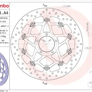 Brembo Racing Serie ORO Front Floating Rotor 330mm Ducati Monster Multistrada Models