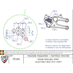 CNC Racing RPS EVO GP Limited Edition Adjustable Position Rearsets Ducati Panigale 1199 1299 899 959 & V2