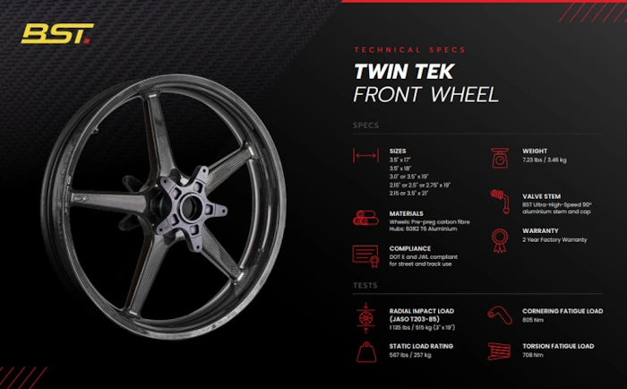 BST Twin-TEK Front Carbon Wheel Harley-Davidson Touring 19"x 3.00" - Image 4